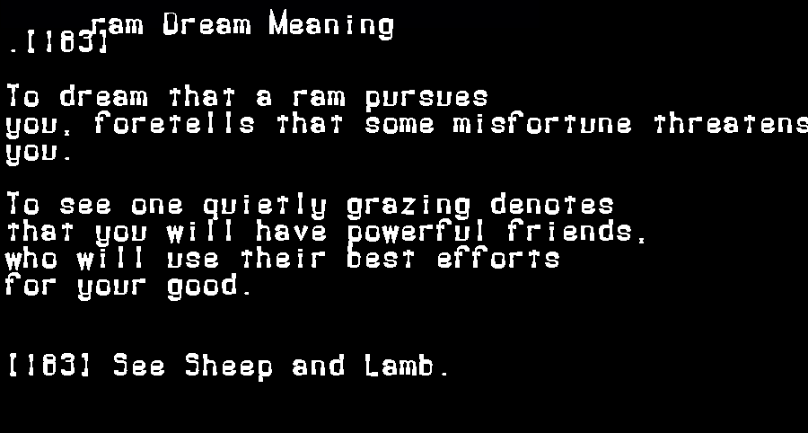  dream meanings ram