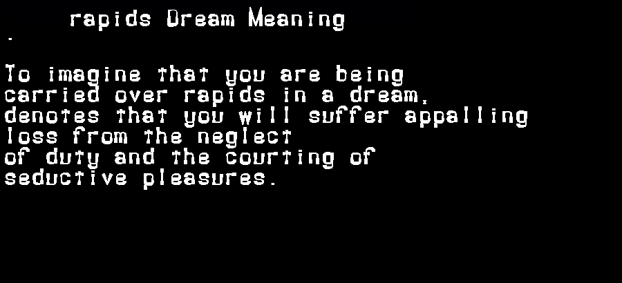  dream meanings rapids