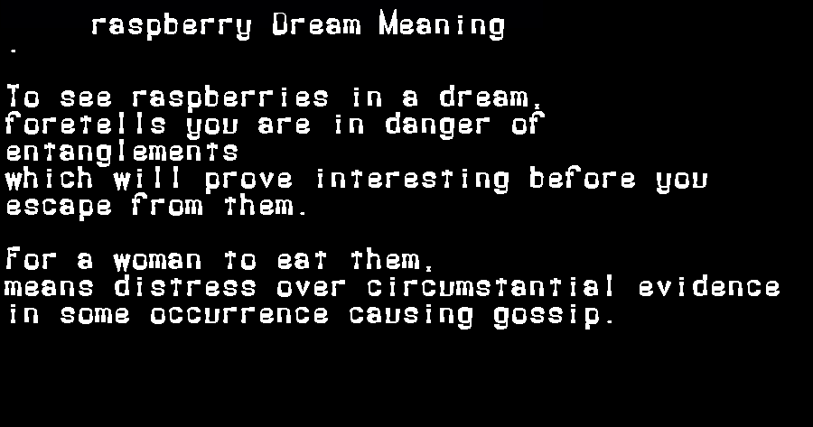  dream meanings raspberry