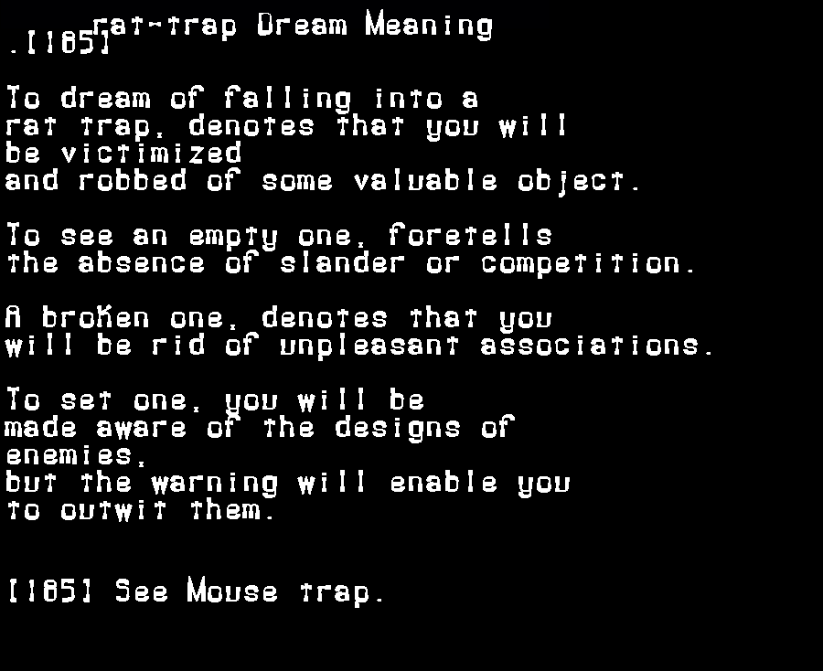  dream meanings rat-trap