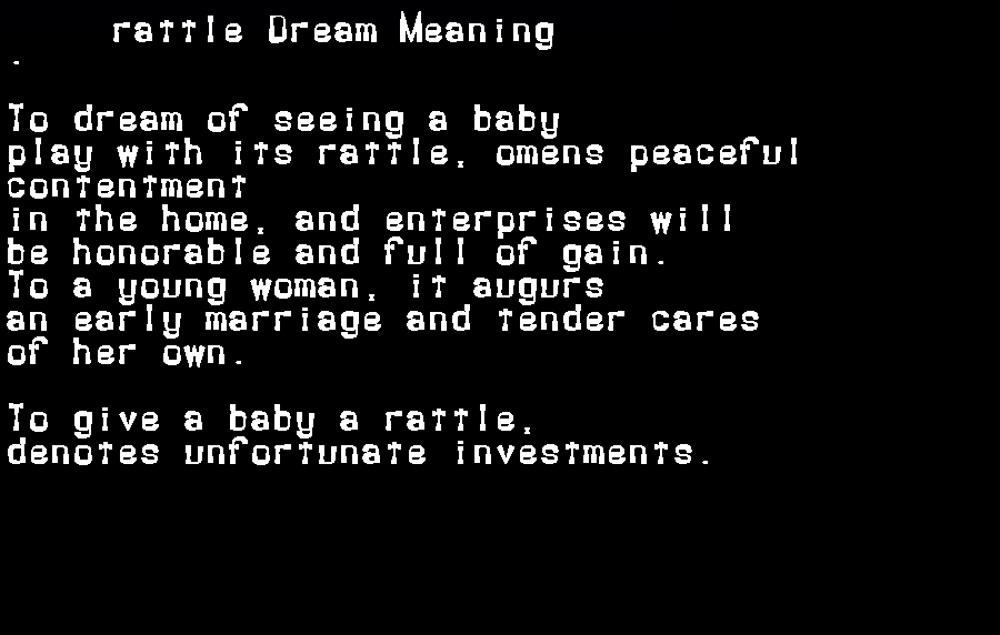  dream meanings rattle