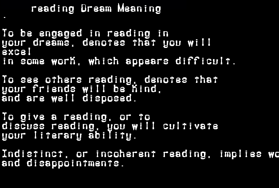  dream meanings reading