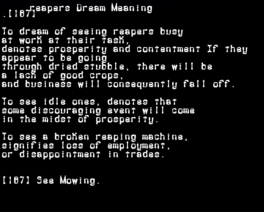  dream meanings reapers