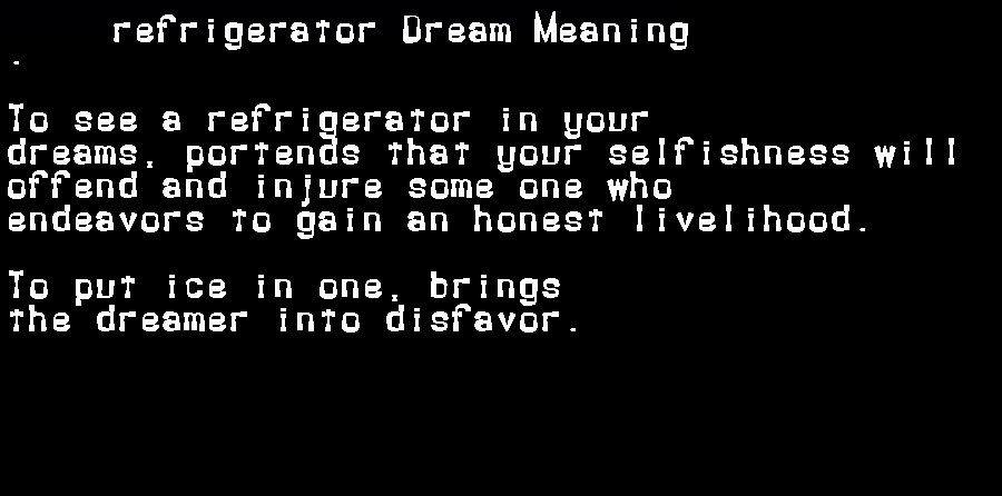  dream meanings refrigerator