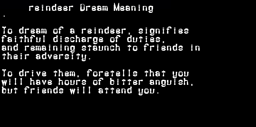  dream meanings reindeer