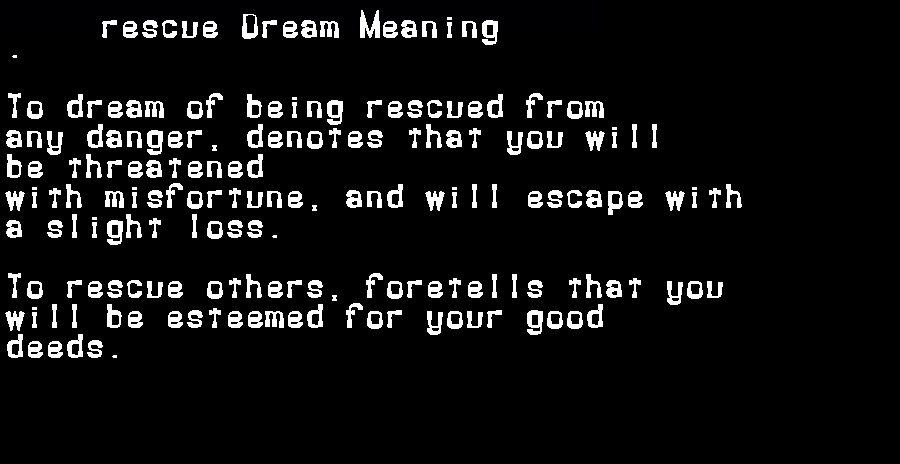  dream meanings rescue