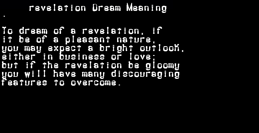  dream meanings revelation