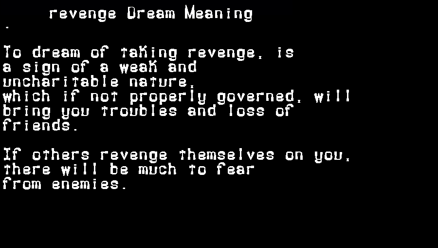 dream meanings revenge