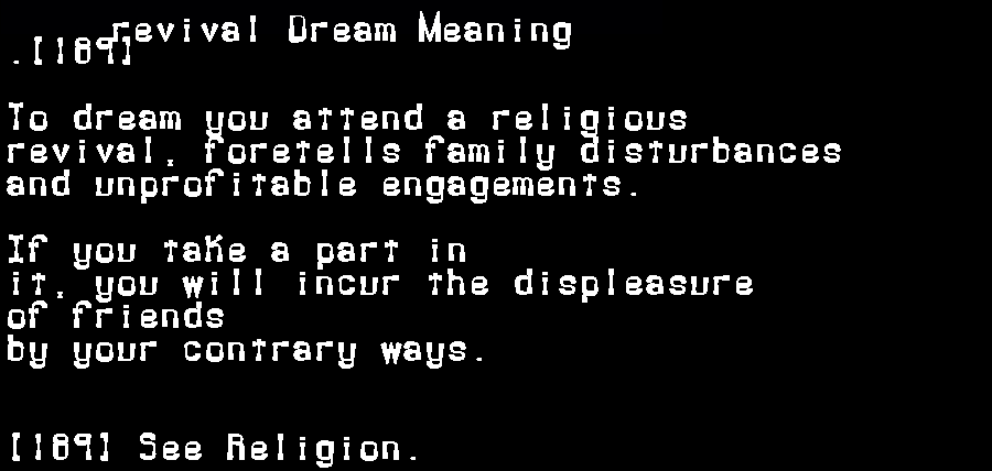  dream meanings revival