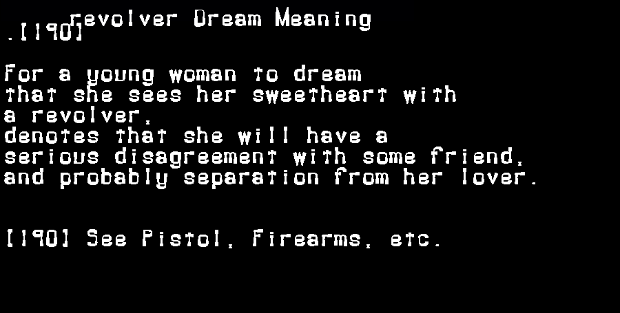  dream meanings revolver