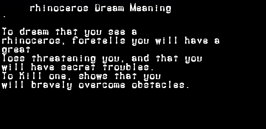  dream meanings rhinoceros