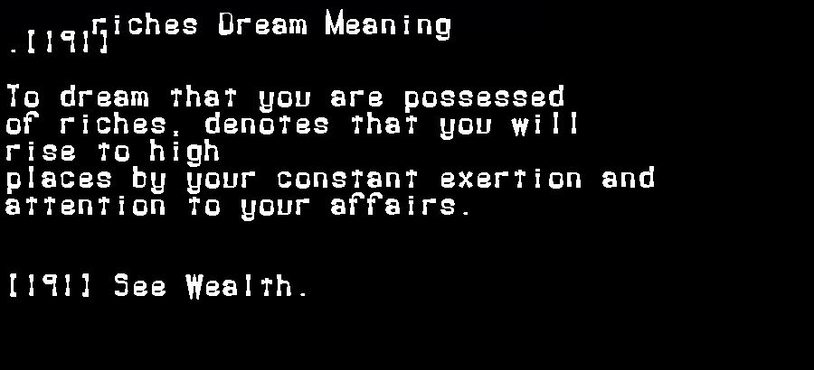  dream meanings riches