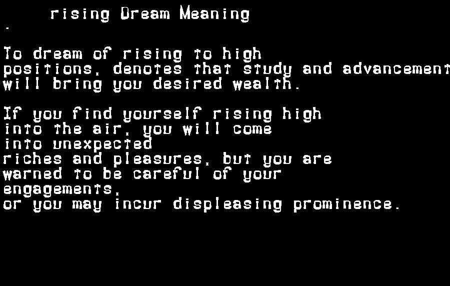  dream meanings rising