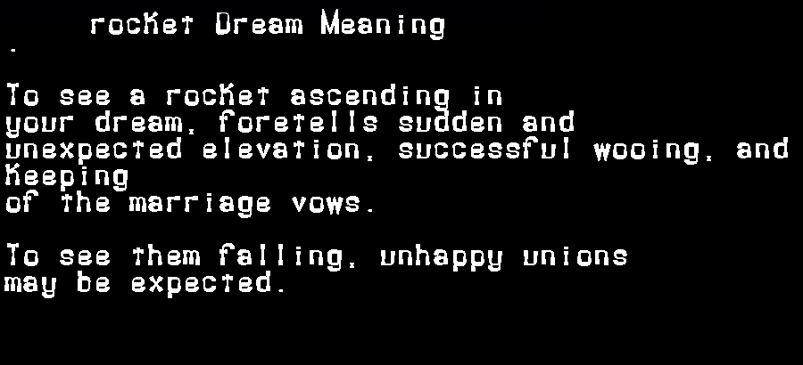  dream meanings rocket