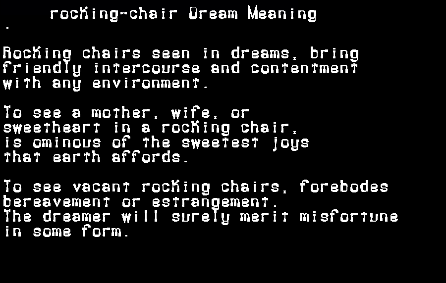  dream meanings rocking-chair