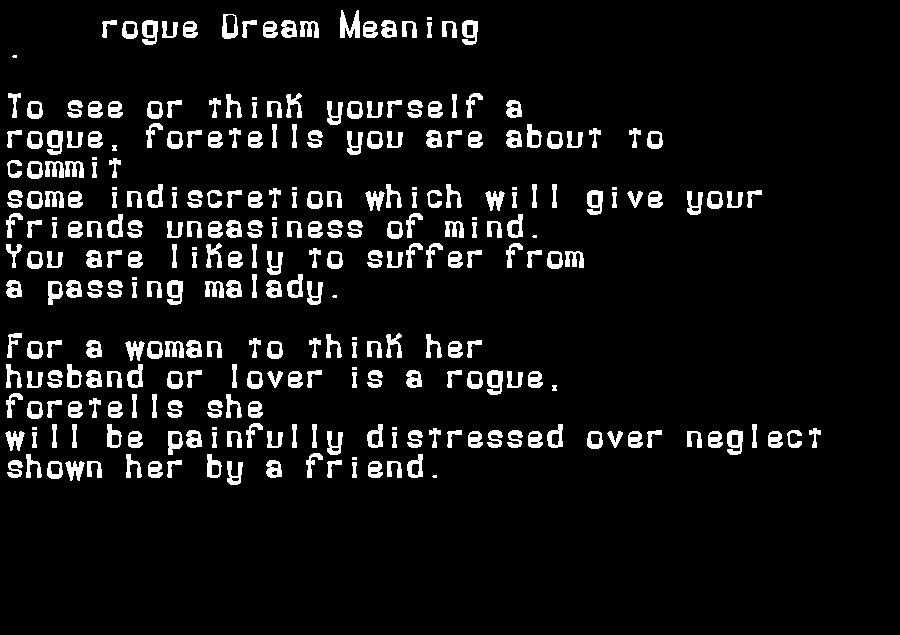  dream meanings rogue