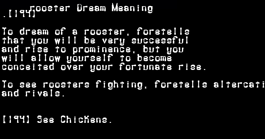  dream meanings rooster