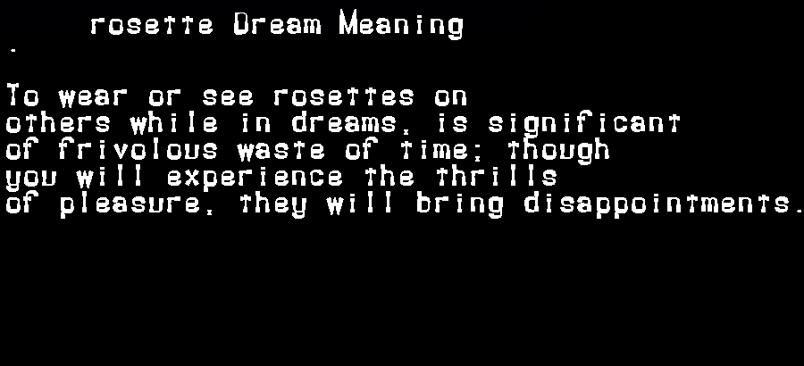  dream meanings rosette