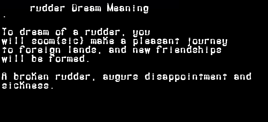  dream meanings rudder