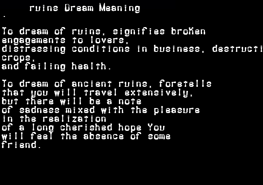  dream meanings ruins