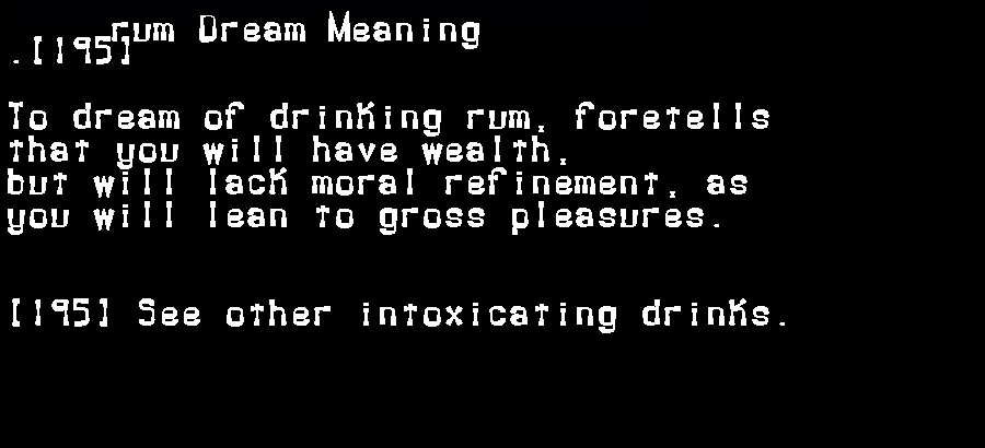  dream meanings rum