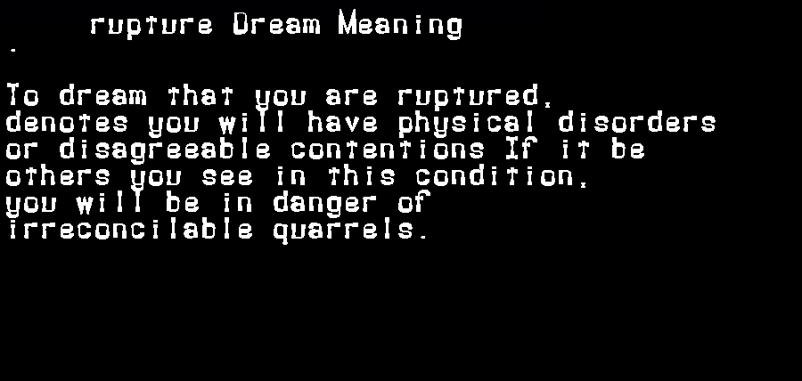  dream meanings rupture