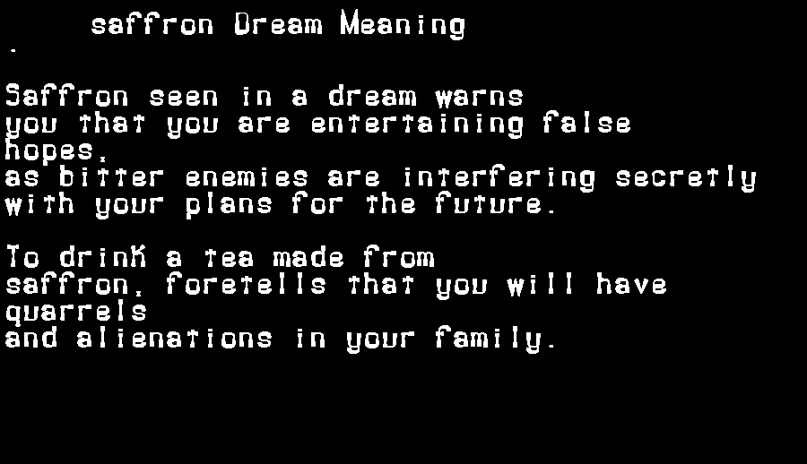  dream meanings saffron