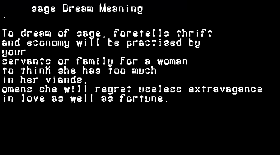  dream meanings sage