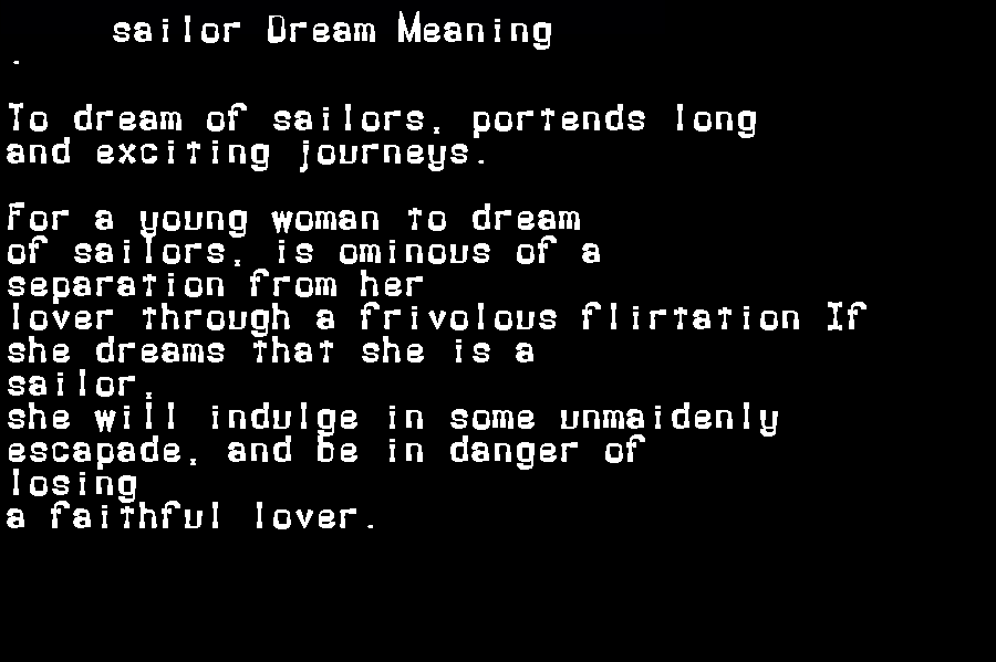  dream meanings sailor