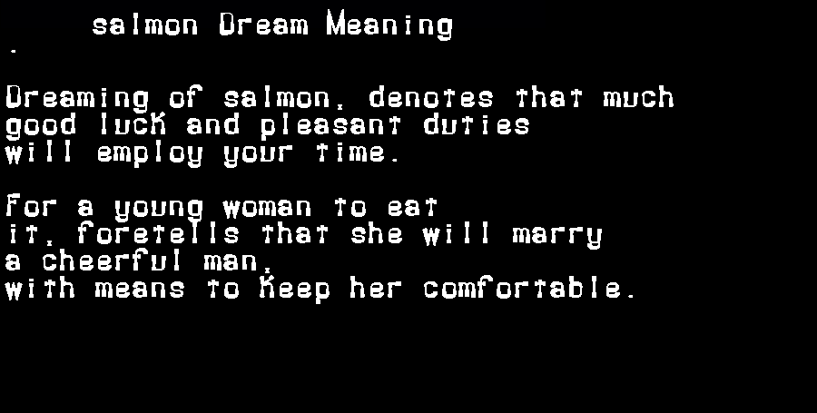  dream meanings salmon