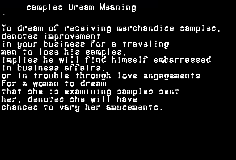  dream meanings samples