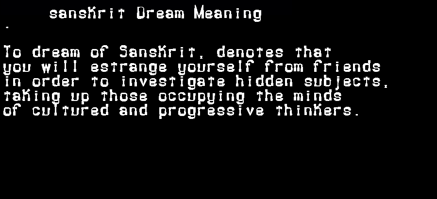  dream meanings sanskrit