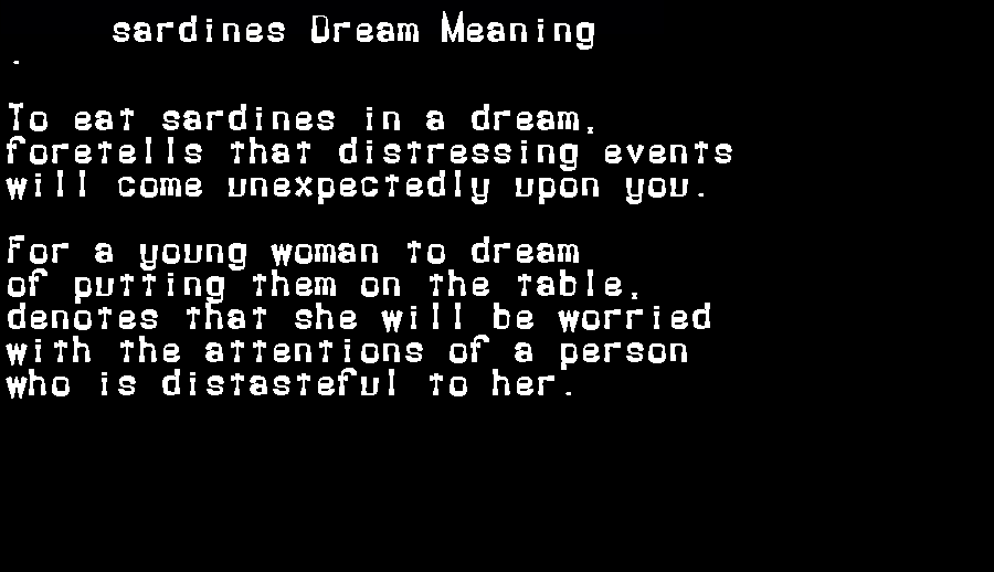  dream meanings sardines