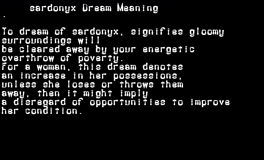  dream meanings sardonyx