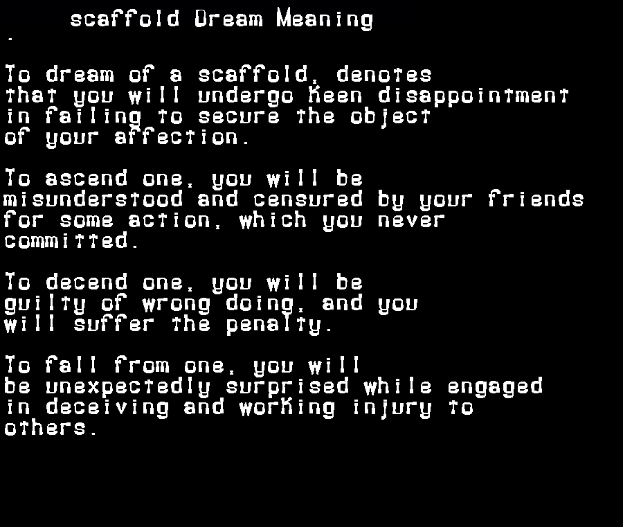  dream meanings scaffold