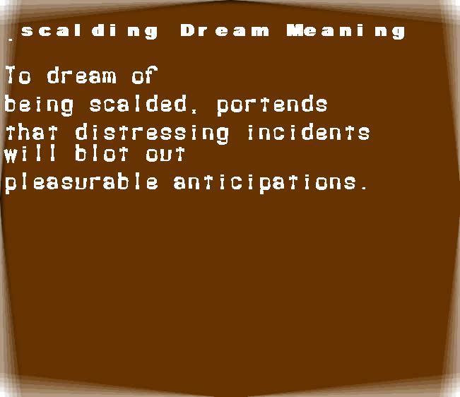  dream meanings scalding