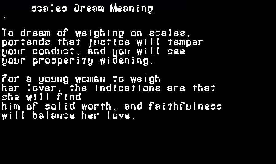  dream meanings scales