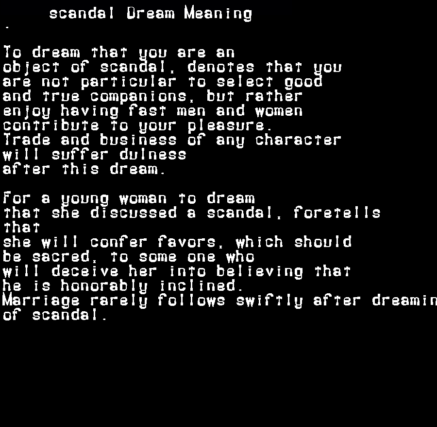 dream meanings scandal
