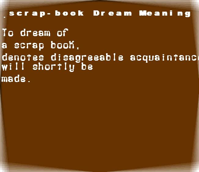  dream meanings scrap-book