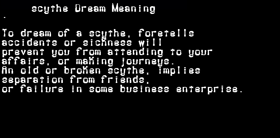  dream meanings scythe