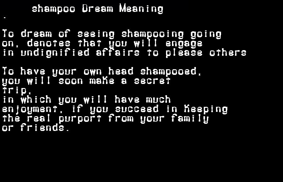  dream meanings shampoo