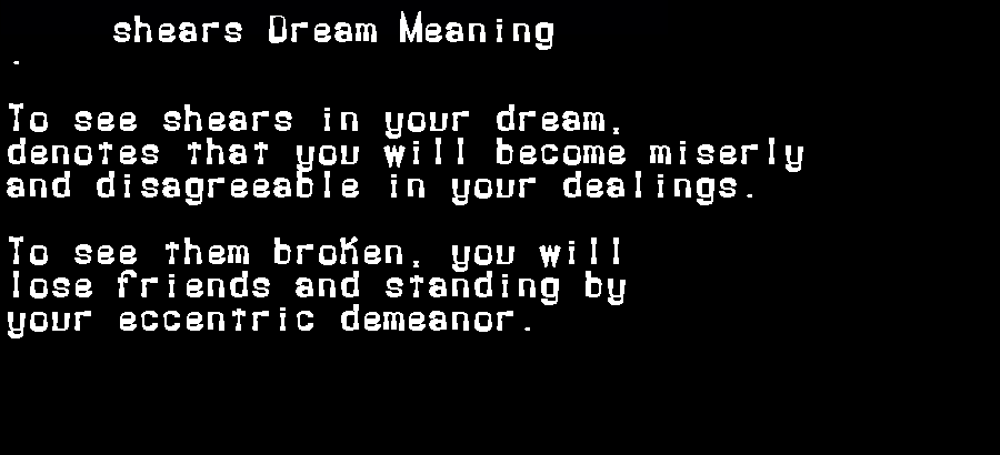  dream meanings shears