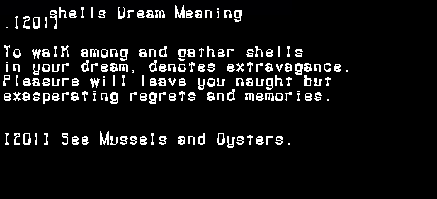  dream meanings shells