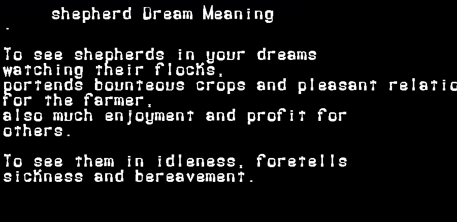  dream meanings shepherd