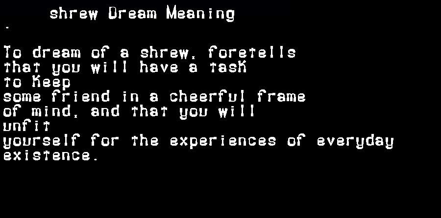  dream meanings shrew