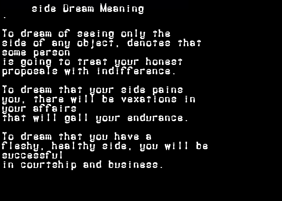  dream meanings side