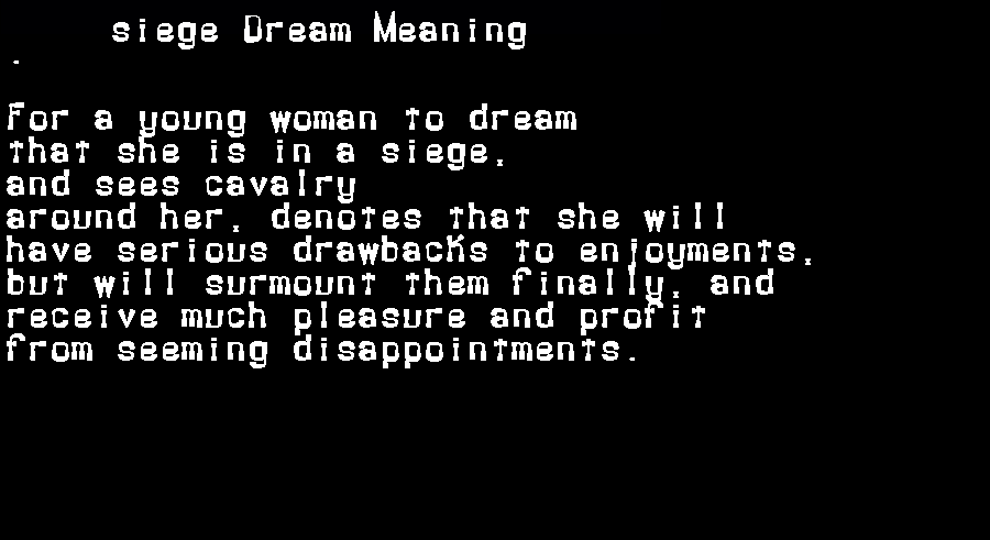  dream meanings siege