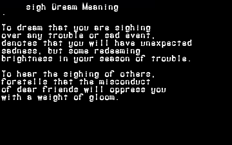  dream meanings sigh