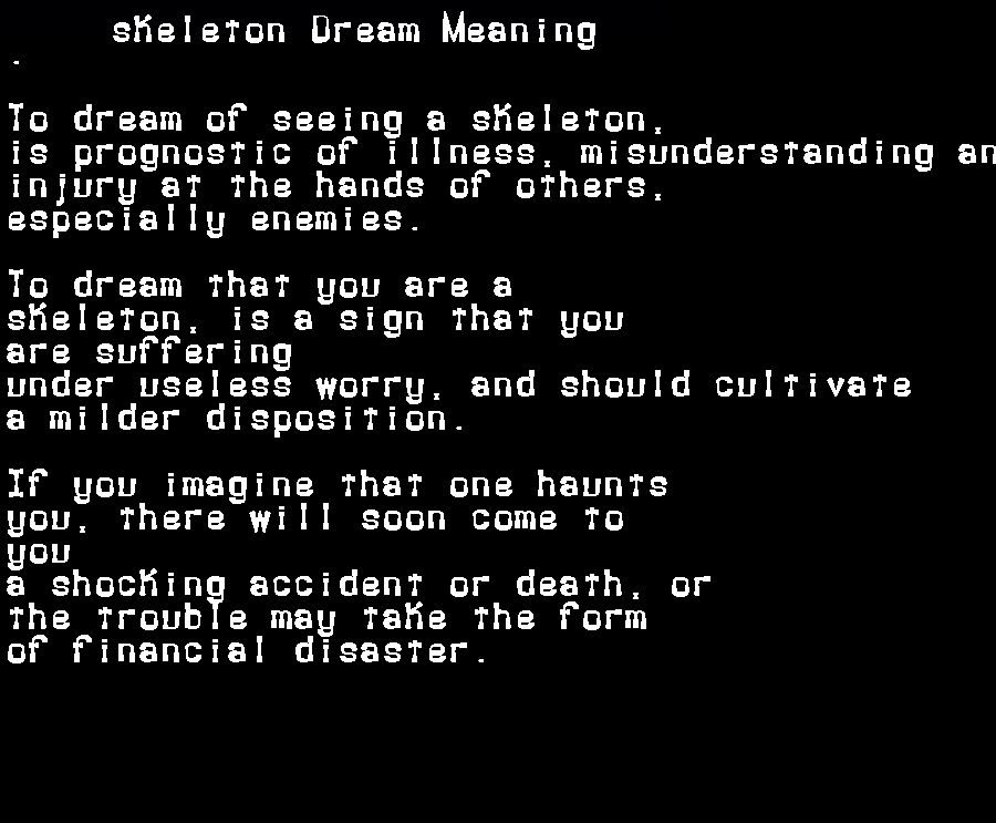  dream meanings skeleton