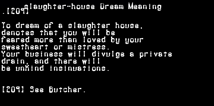  dream meanings slaughter-house